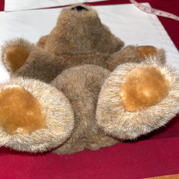 Gund brown fuzzy Bear 1982 vintage SOFT PLUSH sitting 10” tall black nose & eyes - Picture 13 of 13